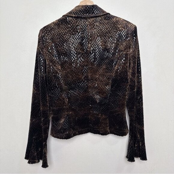 Joseph Ribkoff Vintage Womens 8 Velvet Snake Skin Blazer Full Zip - Picture 14 of 14